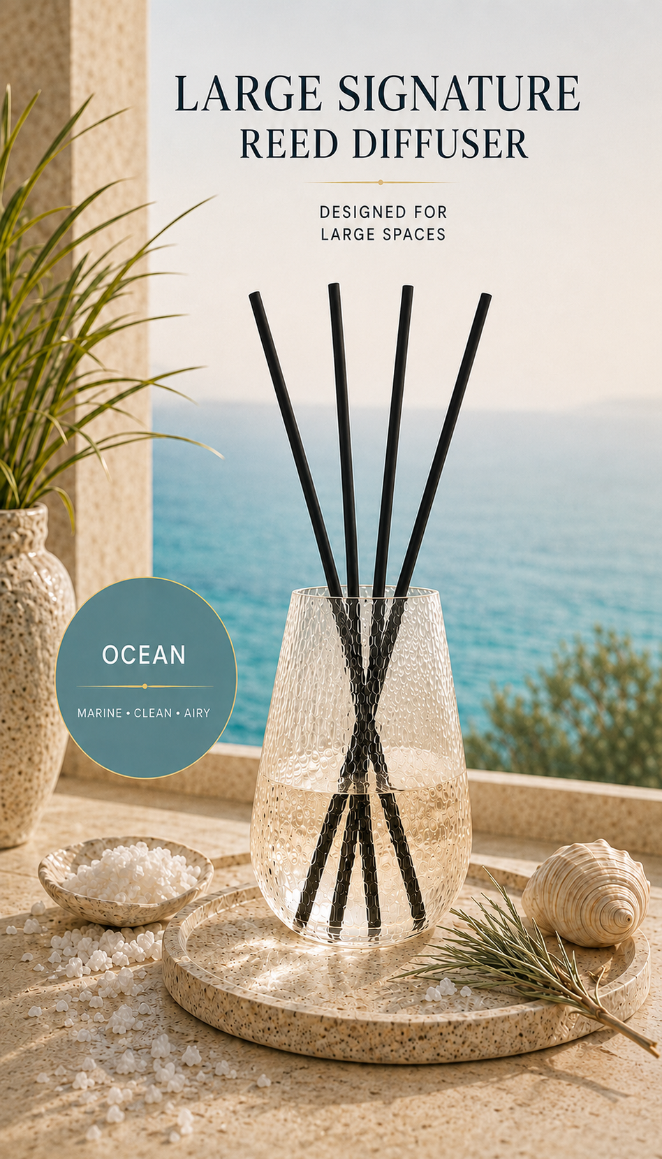 Signature Reed Diffuser for Large Spaces – Frostveil - 101 fl oz (3 L)