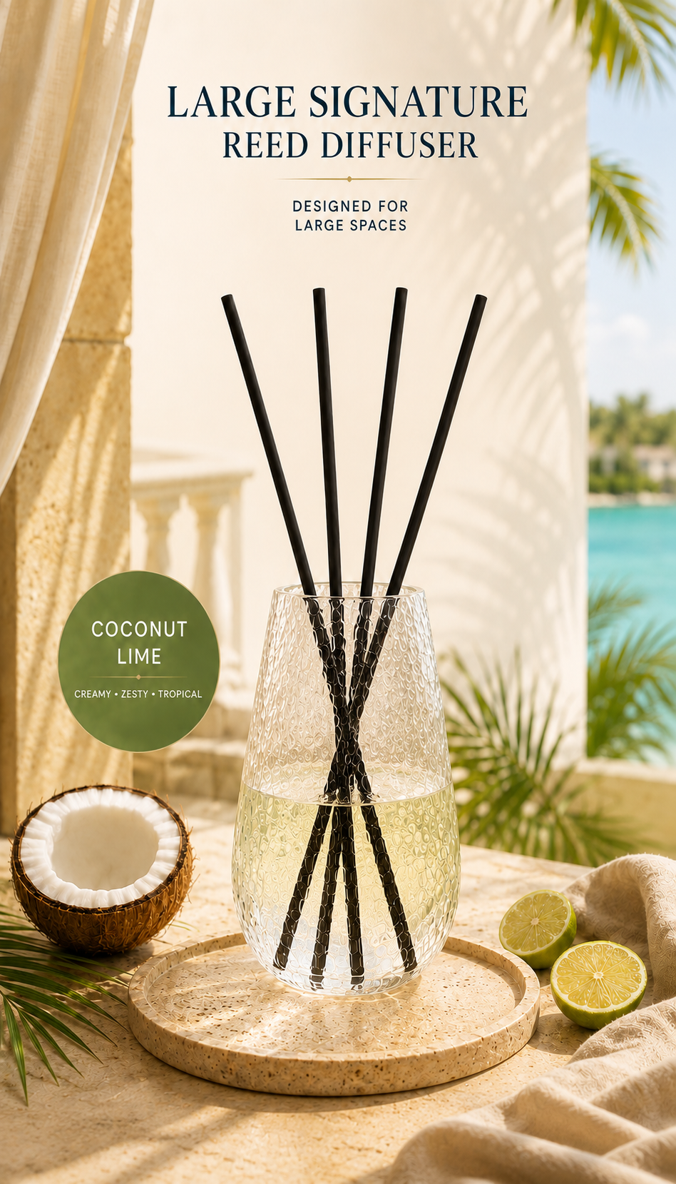 Signature Reed Diffuser for Large Spaces – Frostveil - 101 fl oz (3 L)