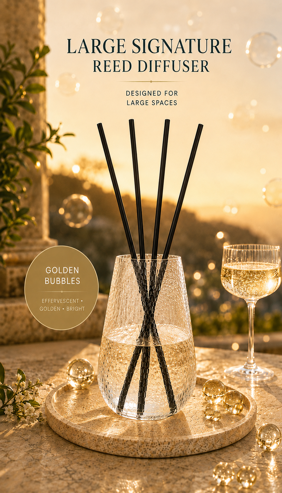 Signature Reed Diffuser for Large Spaces – Frostveil - 101 fl oz (3 L)