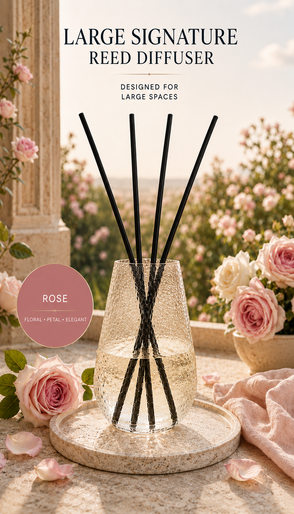 Signature Reed Diffuser for Large Spaces – Frostveil - 101 fl oz (3 L)