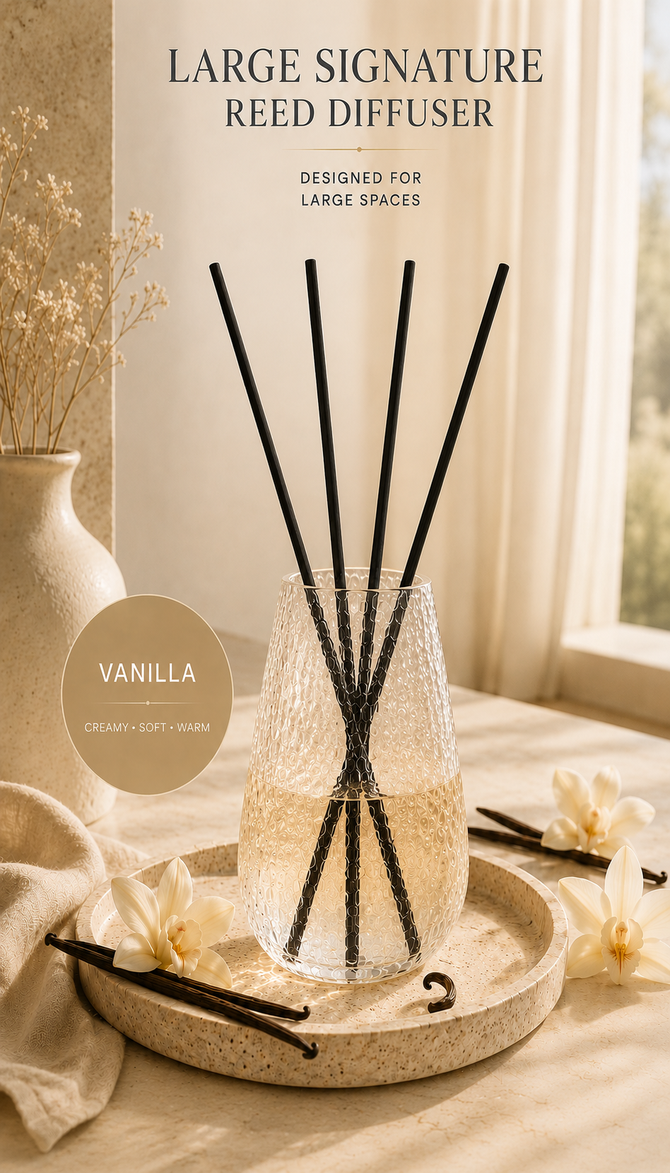 Signature Reed Diffuser for Large Spaces – Frostveil - 101 fl oz (3 L)