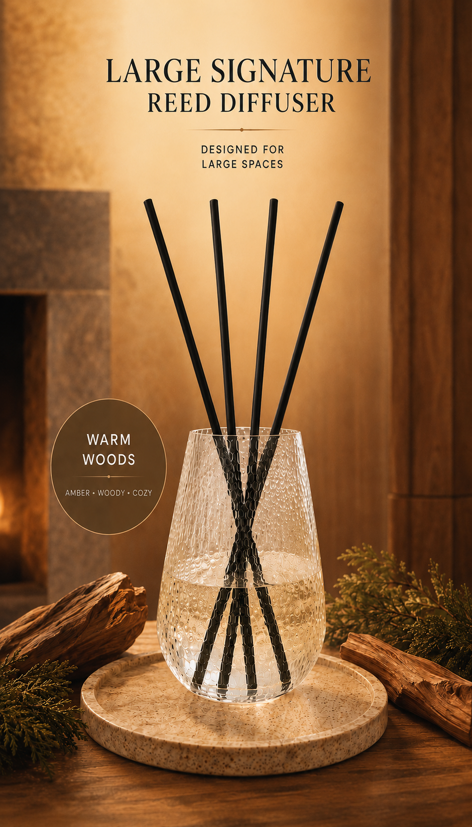 Signature Reed Diffuser for Large Spaces – Frostveil - 101 fl oz (3 L)