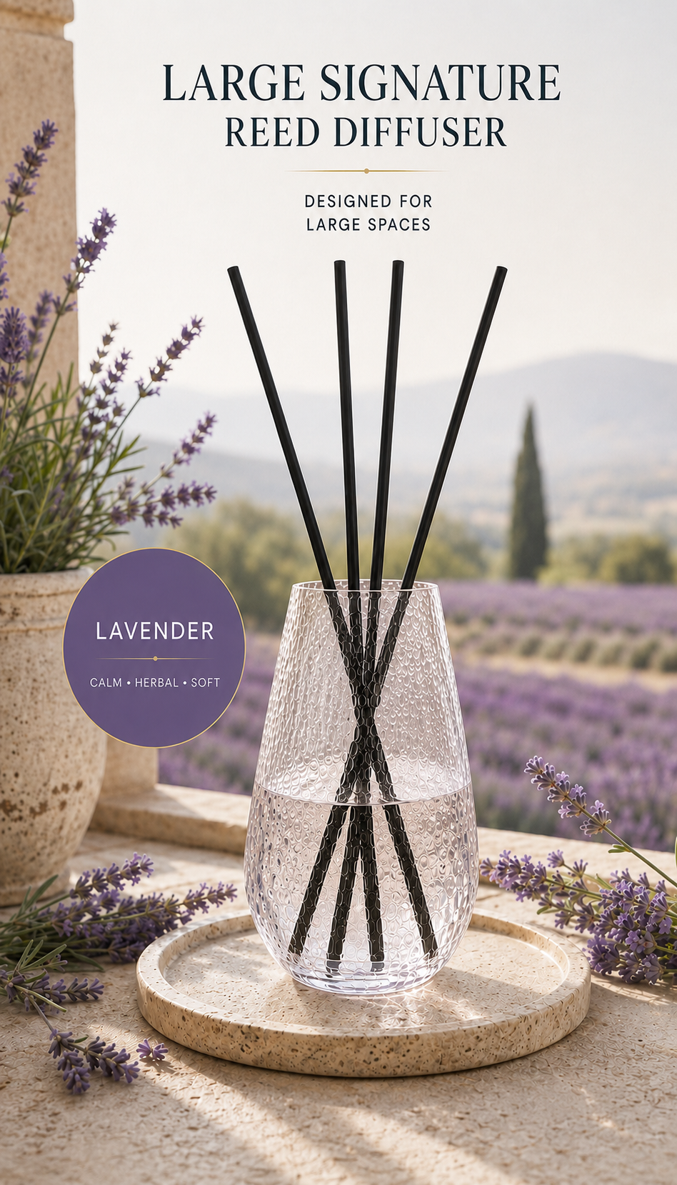 Signature Reed Diffuser for Large Spaces – Frostveil - 101 fl oz (3 L)
