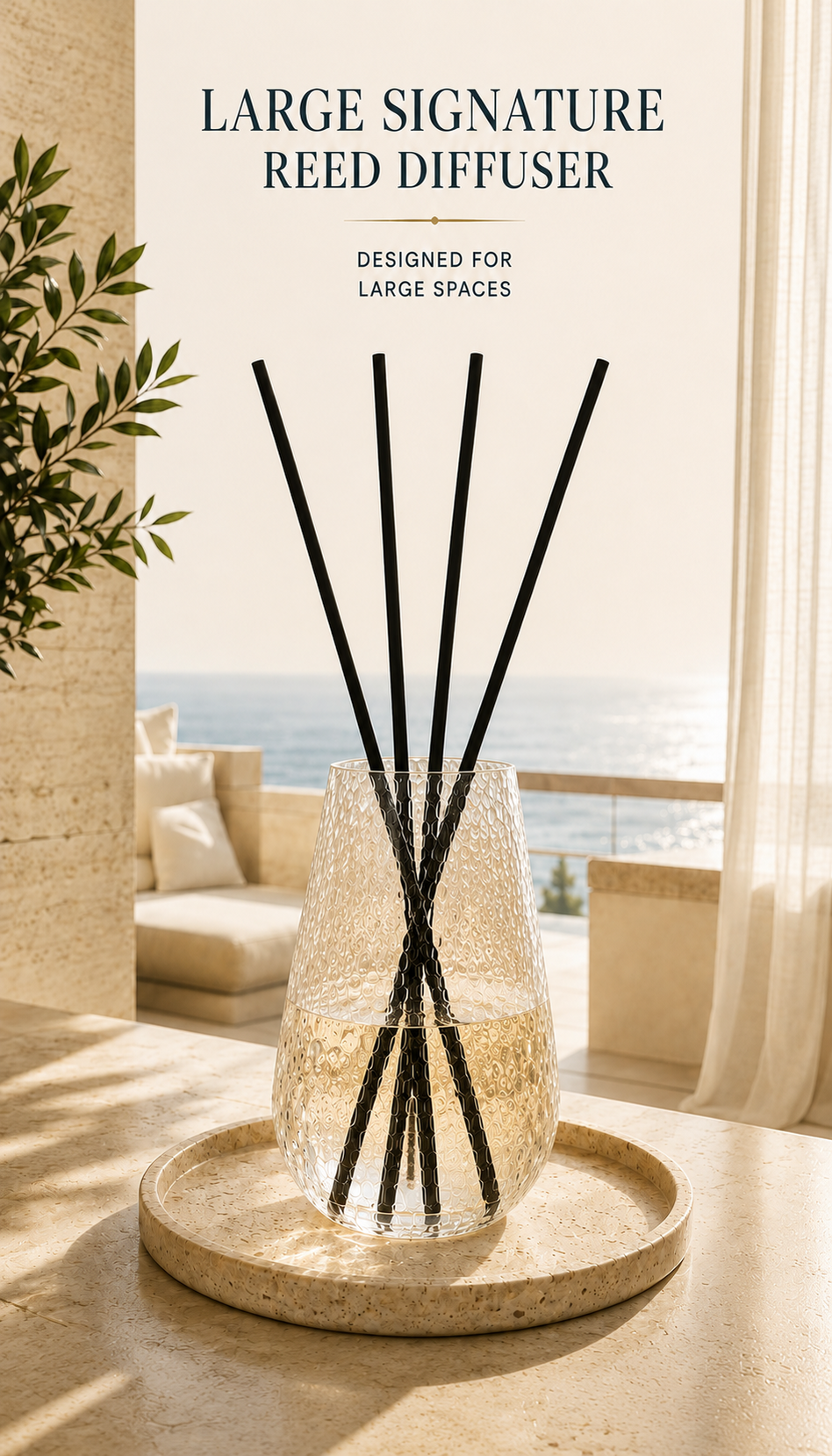 Signature Reed Diffuser for Large Spaces – Frostveil - 101 fl oz (3 L)