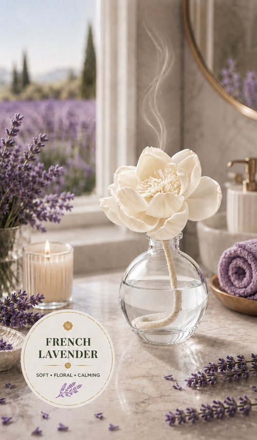 French Lavender Flower or Rose Diffuser – 3.4 fl oz (100 mL)