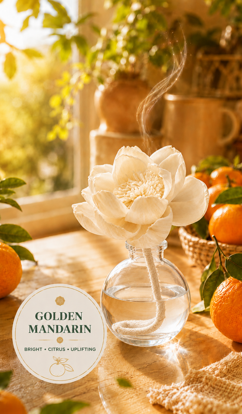 Golden Mandarin Flower or Rose Diffuser – 3.4 fl oz (100 mL)