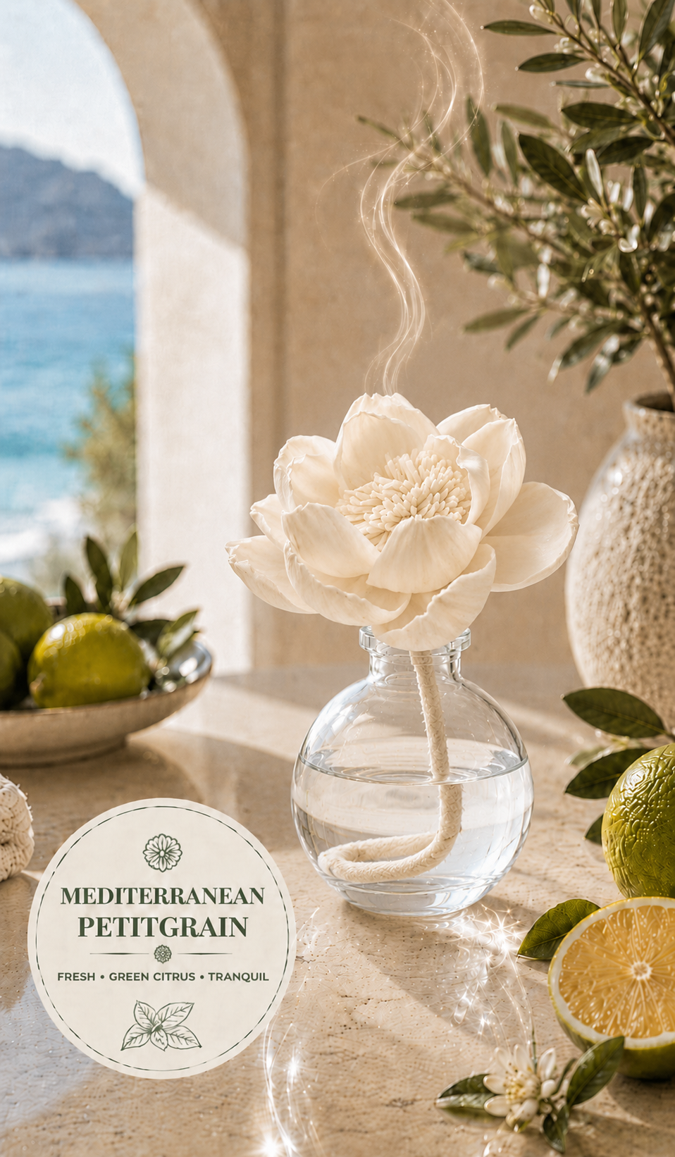 Mediterranean Petitgrain Flower or Rose Diffuser – 3.4 fl oz (100 mL)