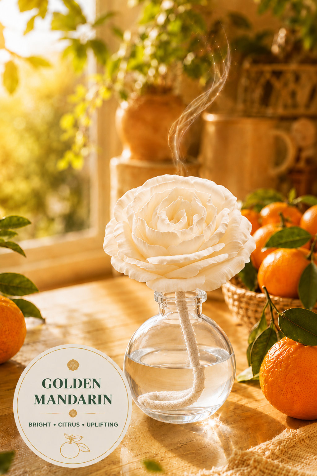 Golden Mandarin Flower or Rose Diffuser – 3.4 fl oz (100 mL)