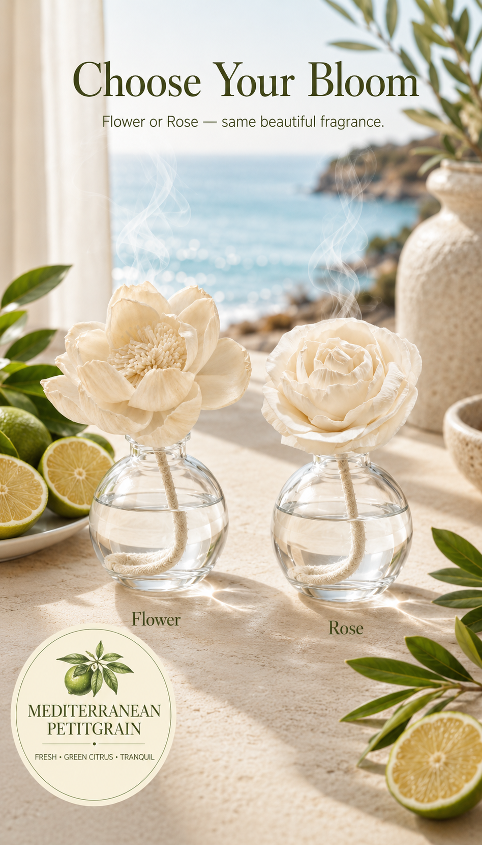 Mediterranean Petitgrain Flower or Rose Diffuser – 3.4 fl oz (100 mL)