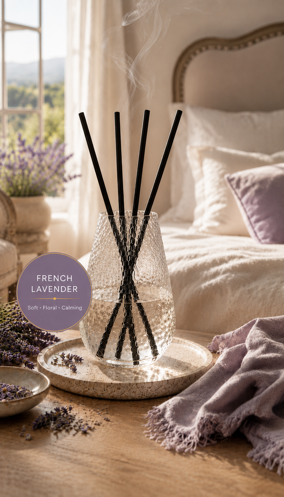 French Lavender Signature Reed Diffuser for Large Spaces – 34 fl oz (1 L)